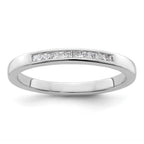 14K White Gold 1/6 carat Princess Diamond Channel-set Complete Wedding Band
