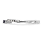 14k White Gold 1/10 carat Diamond and Sapphire Complete Wedding Band
