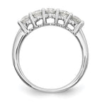 14K White Gold 5-Stone 7/8 carat Diamond Complete Wedding Band