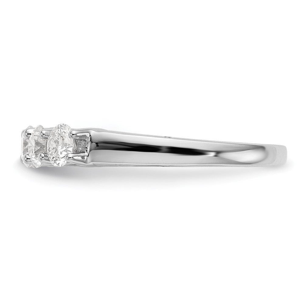 14K White Gold 5-Stone 7/8 carat Diamond Complete Wedding Band