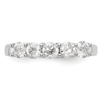 14K White Gold 5-Stone 7/8 carat Diamond Complete Wedding Band