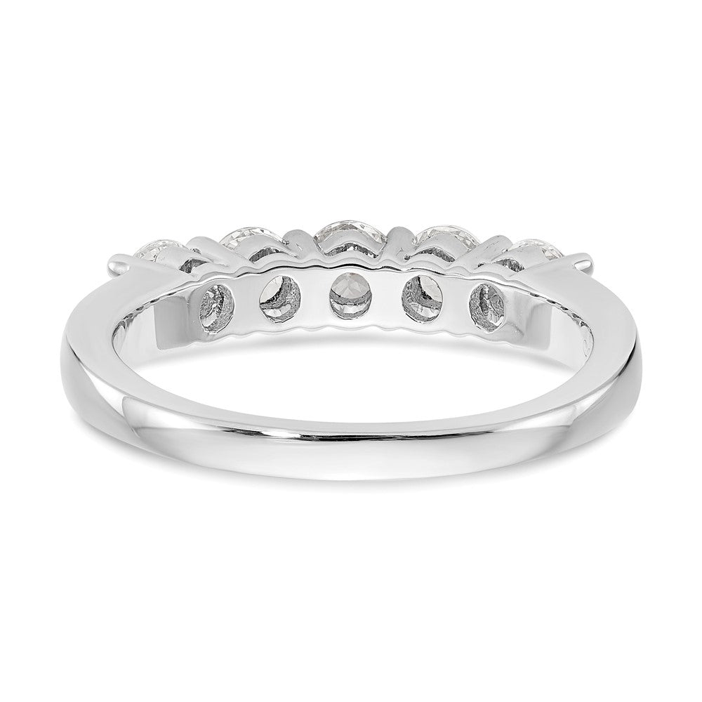 14K White Gold 5-Stone 7/8 carat Diamond Complete Wedding Band