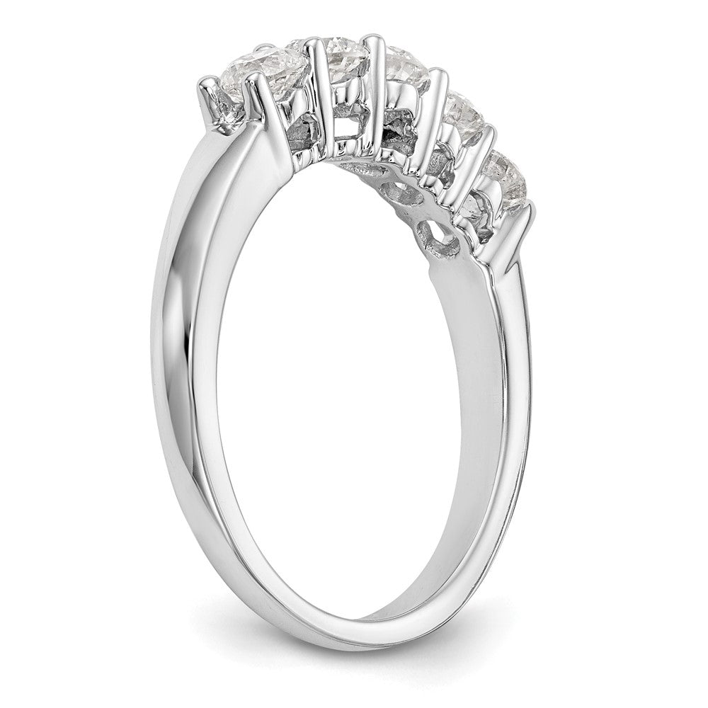 14K White Gold 5-Stone 7/8 carat Diamond Complete Wedding Band