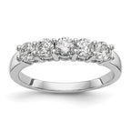 14K White Gold 5-Stone 7/8 carat Diamond Complete Wedding Band