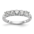 14K White Gold 5-Stone 7/8 carat Diamond Complete Wedding Band