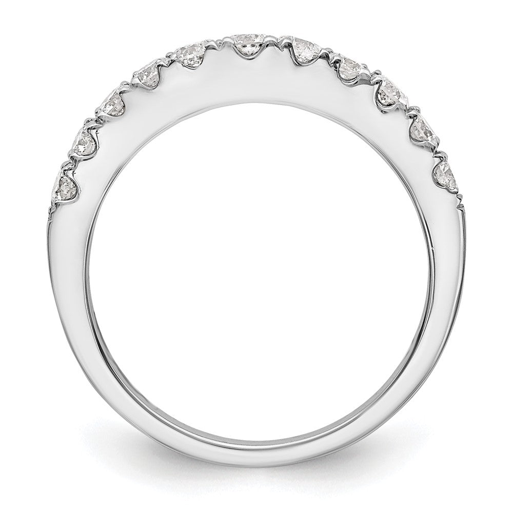 14K White Gold 3/4 carat Diamond Contoured Complete Wedding Band