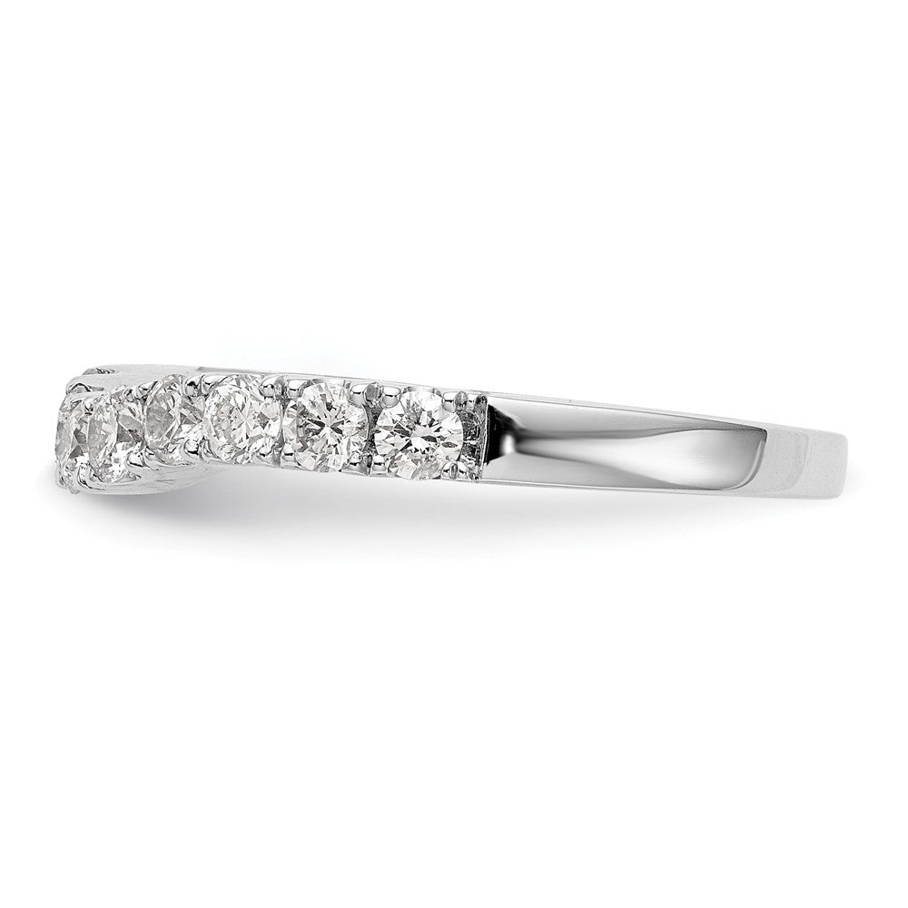 14K White Gold 3/4 carat Diamond Contoured Complete Wedding Band