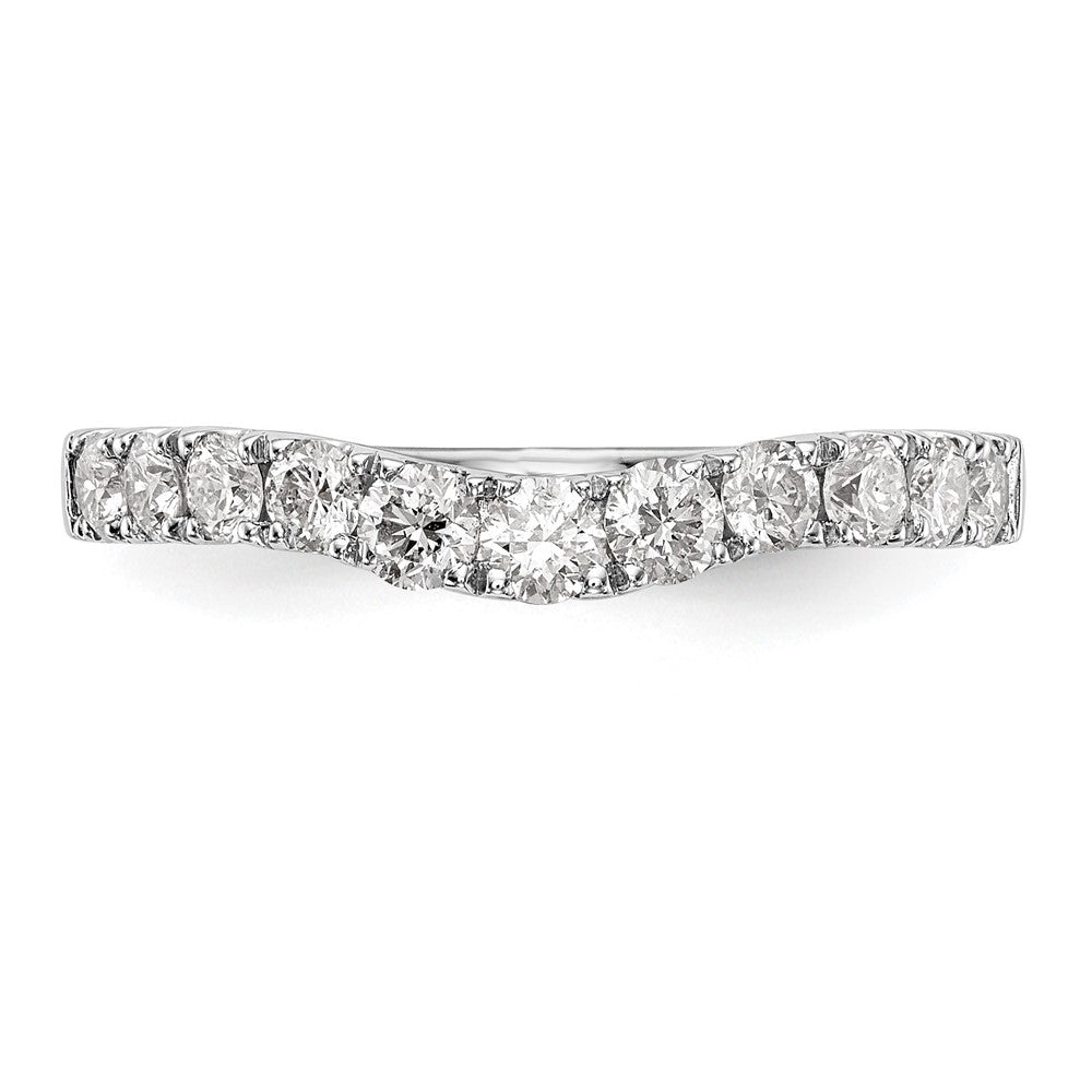 14K White Gold 3/4 carat Diamond Contoured Complete Wedding Band
