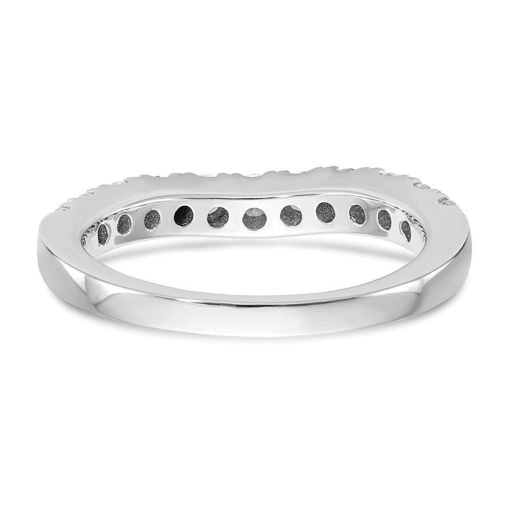 14K White Gold 3/4 carat Diamond Contoured Complete Wedding Band