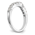 14K White Gold 3/4 carat Diamond Contoured Complete Wedding Band
