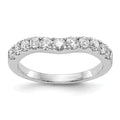 14K White Gold 3/4 carat Diamond Contoured Complete Wedding Band