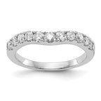 14K White Gold 3/4 carat Diamond Contoured Complete Wedding Band
