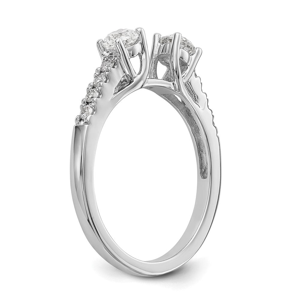 14k White Gold 5/8 carat Lab Grown Diamond VS/SI+ G+ Semi Mount Peg Set Engagement Ring