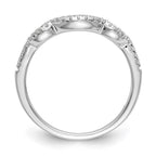14K White Gold 1/8 carat Diamond Contoured Complete Wedding Band