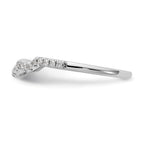 14K White Gold 1/8 carat Diamond Contoured Complete Wedding Band