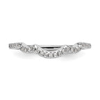 14K White Gold 1/8 carat Diamond Contoured Complete Wedding Band