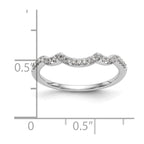 14K White Gold 1/8 carat Diamond Contoured Complete Wedding Band