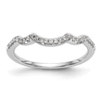 14K White Gold 1/8 carat Diamond Contoured Complete Wedding Band