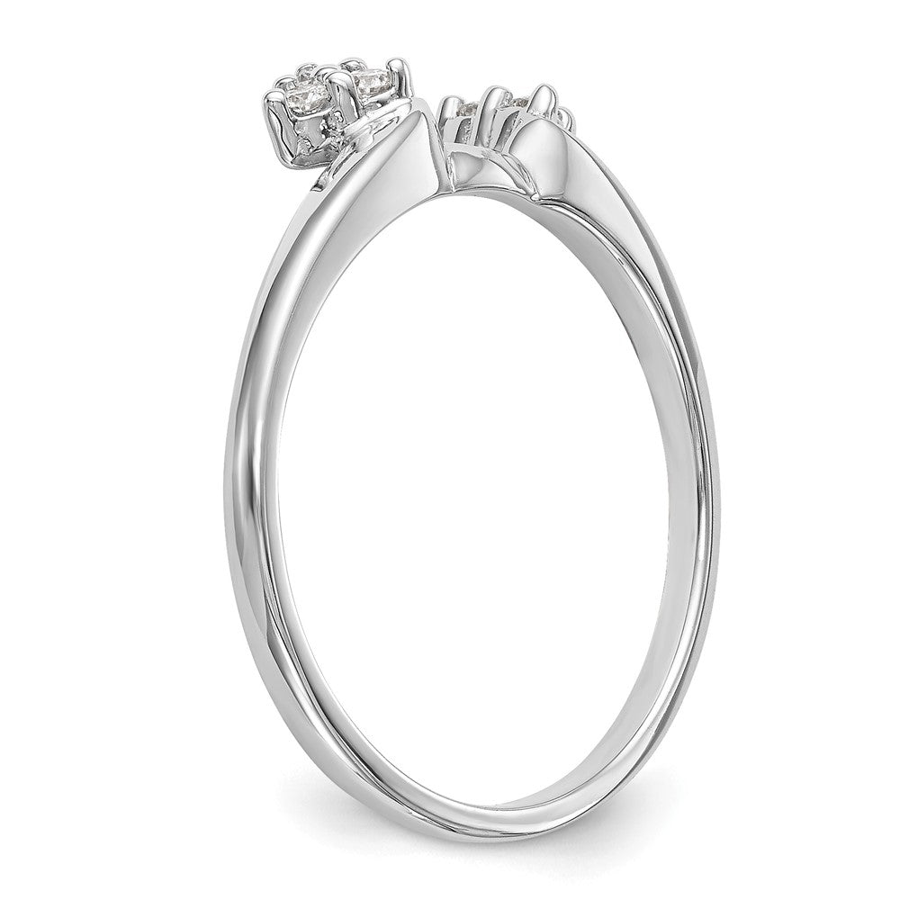 14K White Gold 1/8 carat Diamond Complete Wrap Ring