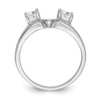 14K White Gold 1/2 carat Princess Diamond Complete Wrap Ring