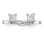 14K White Gold 1/2 carat Princess Diamond Complete Wrap Ring