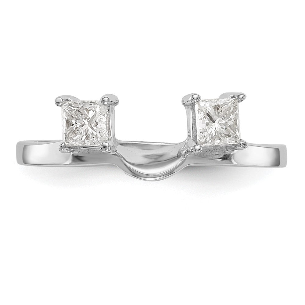 14K White Gold 1/2 carat Princess Diamond Complete Wrap Ring