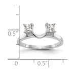 14K White Gold 1/2 carat Princess Diamond Complete Wrap Ring