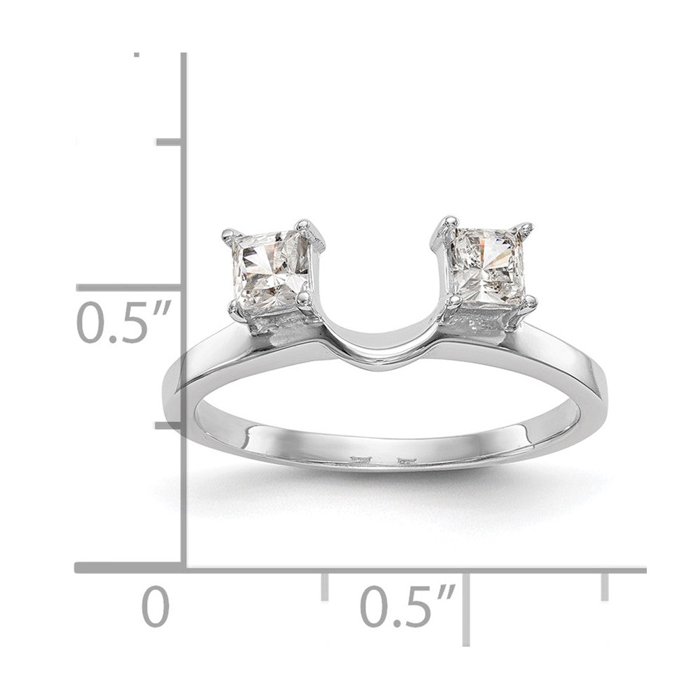 14K White Gold 1/2 carat Princess Diamond Complete Wrap Ring