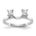 14K White Gold 1/2 carat Princess Diamond Complete Wrap Ring