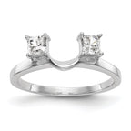 14K White Gold 1/2 carat Princess Diamond Complete Wrap Ring