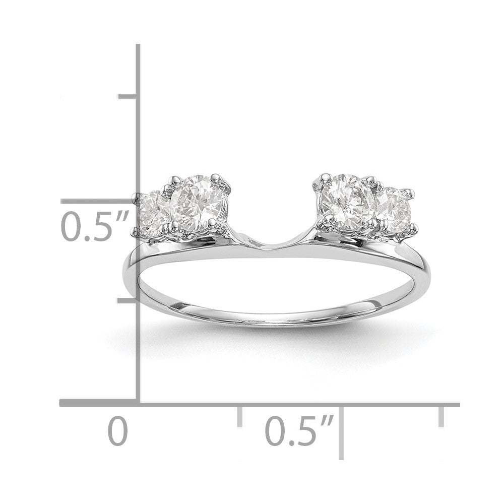 14k White Gold 1/2 carat Lab Grown Diamond VS/SI+ G+ Complete Ring Wrap