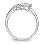 14K White Gold Swirled 1/6 carat Diamond Complete Wrap Ring
