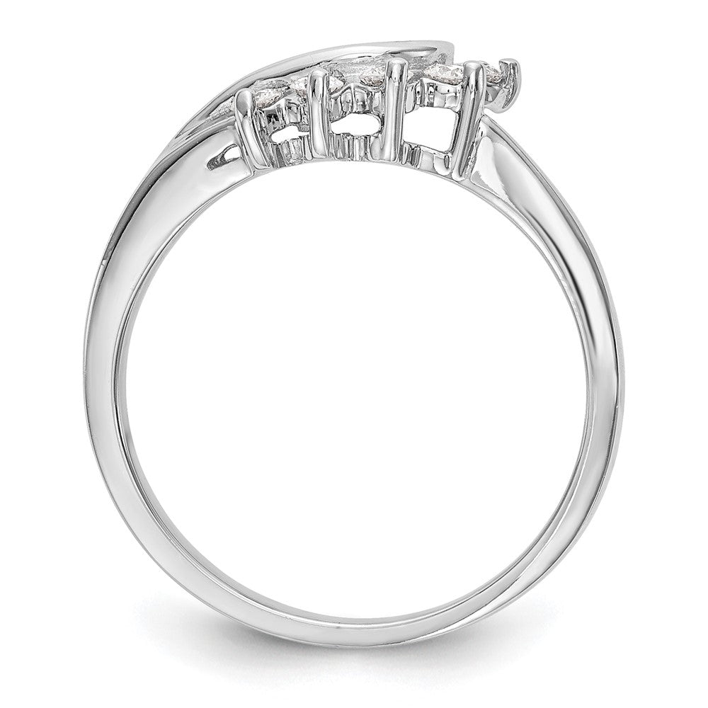 14K White Gold Swirled 1/6 carat Diamond Complete Wrap Ring