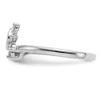 14K White Gold Swirled 1/6 carat Diamond Complete Wrap Ring