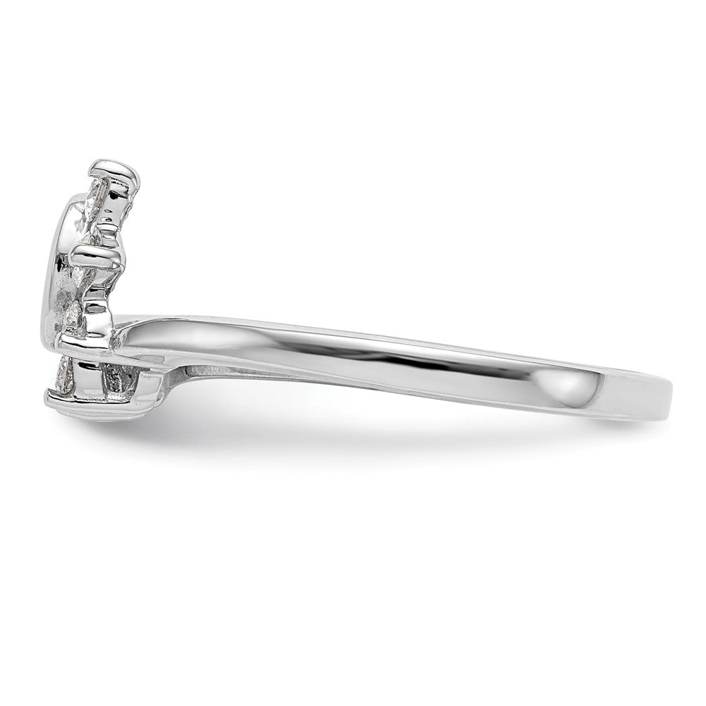 14K White Gold Swirled 1/6 carat Diamond Complete Wrap Ring