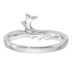 14K White Gold Swirled 1/6 carat Diamond Complete Wrap Ring