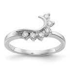 14K White Gold Swirled 1/6 carat Diamond Complete Wrap Ring