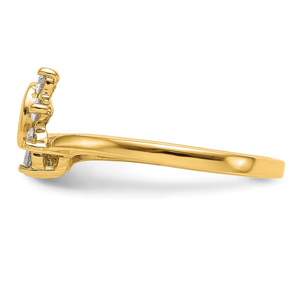 14K Swirled 1/6 carat Diamond Complete Wrap Ring