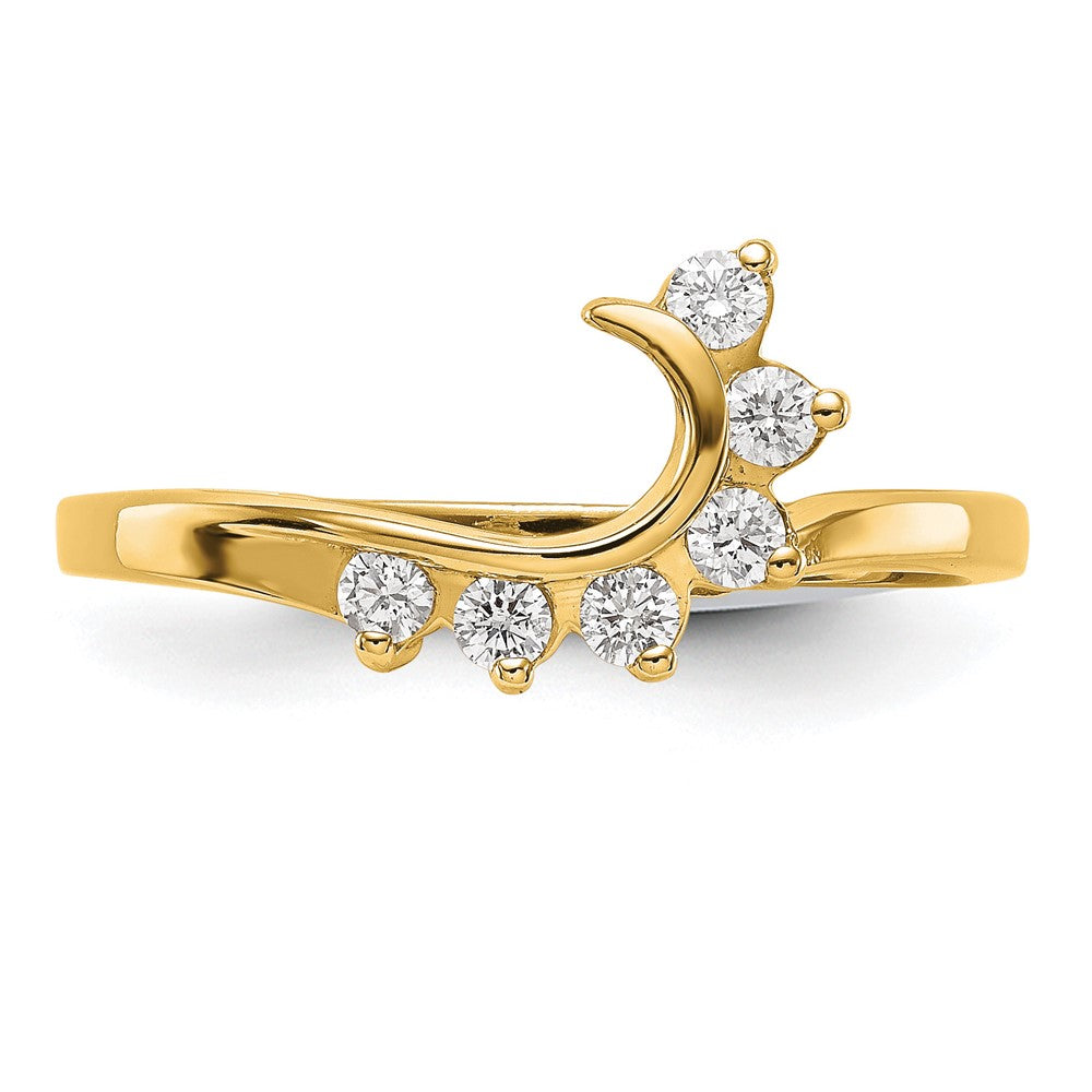 14K Swirled 1/6 carat Diamond Complete Wrap Ring