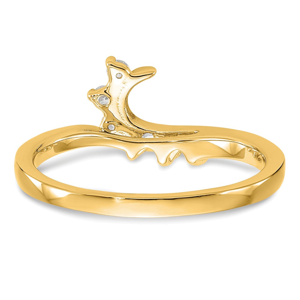14K Swirled 1/6 carat Diamond Complete Wrap Ring