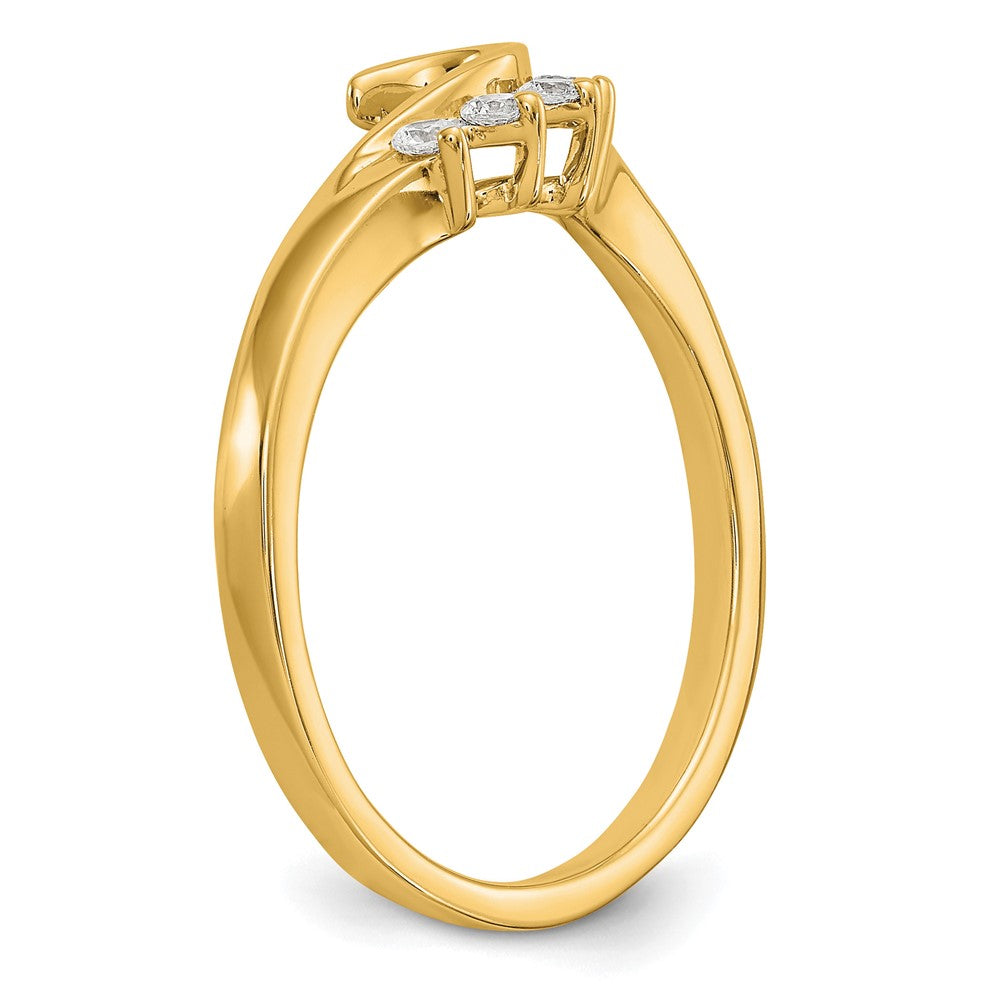 14K Swirled 1/6 carat Diamond Complete Wrap Ring