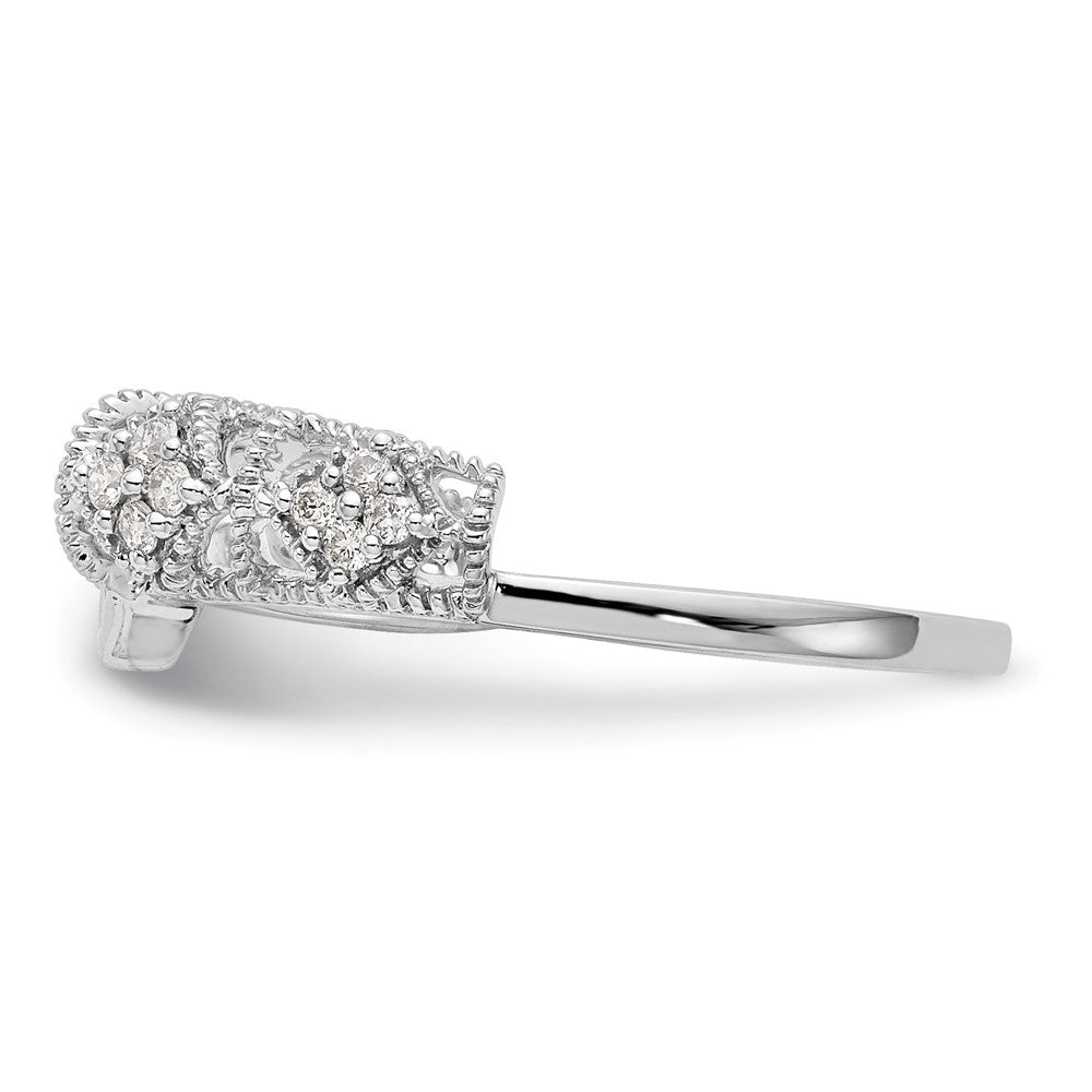 14K White Gold Filigree 1/10 carat Diamond Complete Wrap Ring