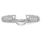 14K White Gold Filigree 1/10 carat Diamond Complete Wrap Ring