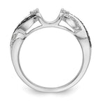 14K White Gold 1/5 carat Black and White Diamond Complete Wrap Ring