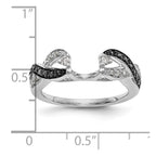 14K White Gold 1/5 carat Black and White Diamond Complete Wrap Ring