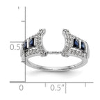 14K White Gold 3/8 carat Diamond and Blue Sapphire Complete Wrap Ring