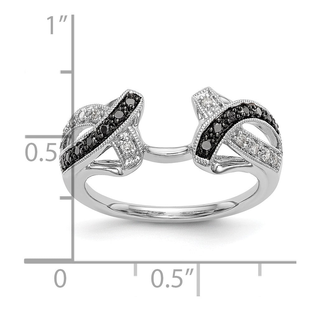 14K White Gold Black & White Diamond Wrap