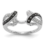 14K White Gold Black & White Diamond Wrap
