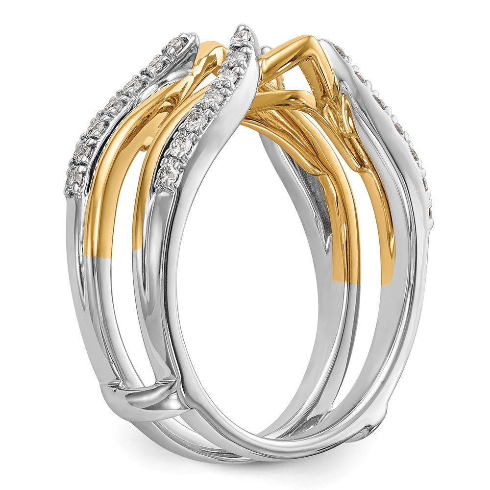 14K Two-tone 1/4 carat Diamond Complete Ring Guard