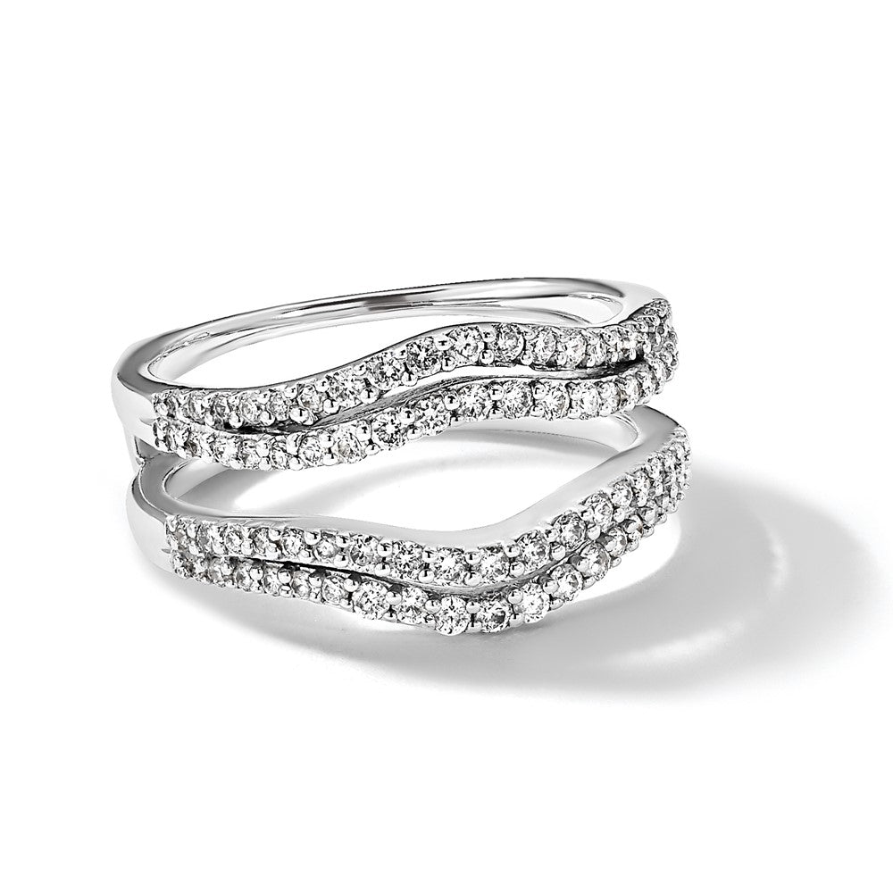 14K White Gold Diamond Guard